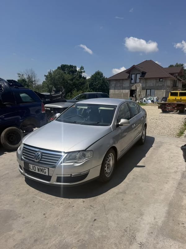 Volkswagen Passat B6 argintiu în parcul din Novaci